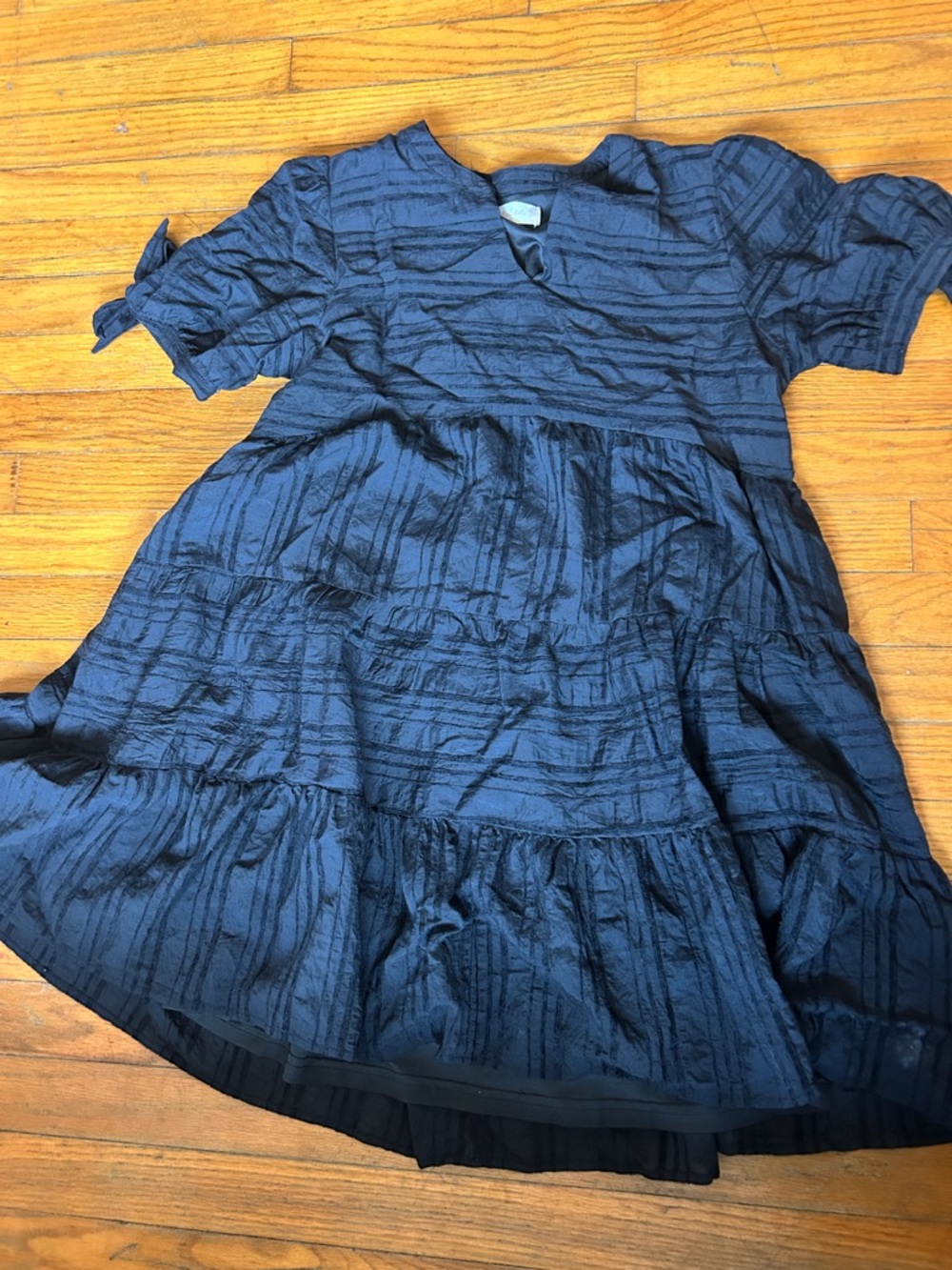 Altar'd State Black Tiered Textured Dress